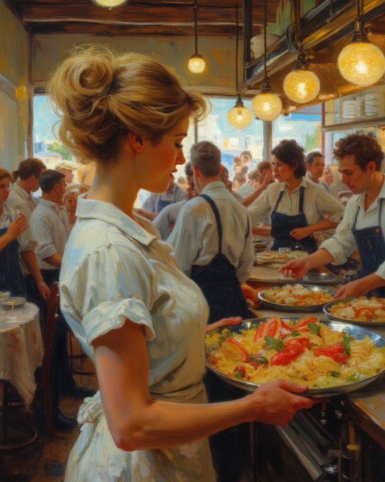 Person at crossroads of different professional pathways