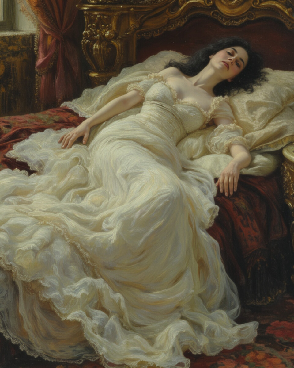 Ethereal doorway with light streaming through darkness