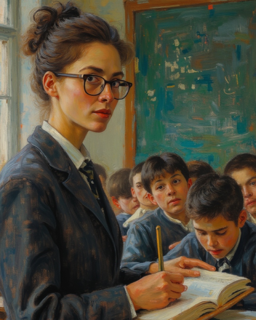 Archetypal figures and diverse people emerging from collective dreamscape